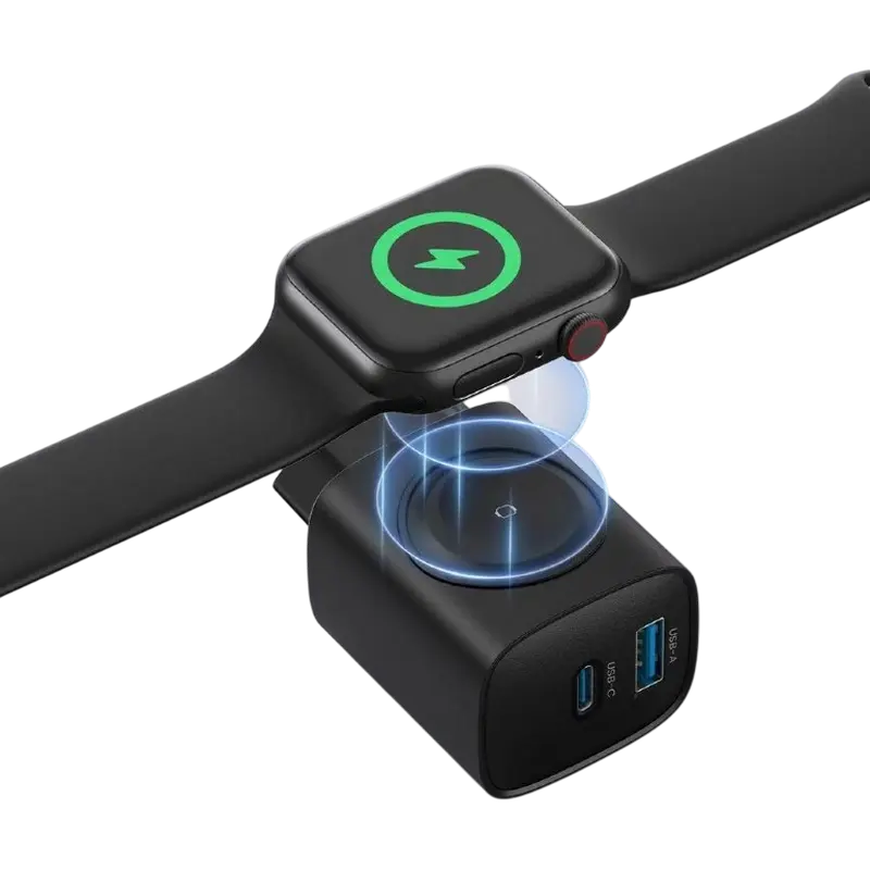 Wall Charger Gembird 2-port + Wireless Charging Apple Watch: Type-C 20W PD; Type-A 20W QC 3.0, fast