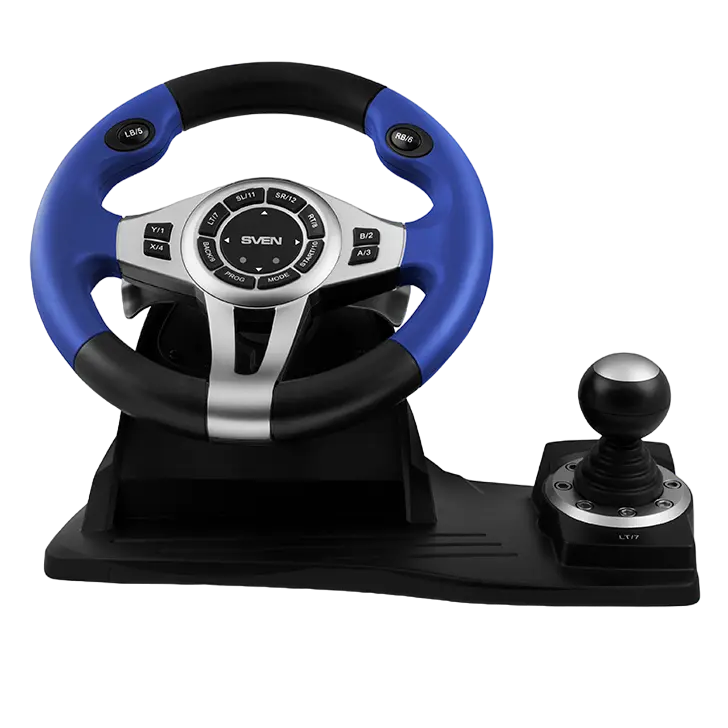 Wheel SVEN GC-W600, 10", 180 degree, Pedals, Tiptronic, 2-axis, 12 buttons, Dual vibration, USB