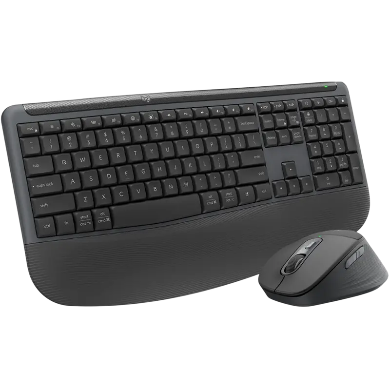 Set tastatură și mouse fără fir Logitech MK880 Signature Comfort Plus Grafit, vedere posterioară