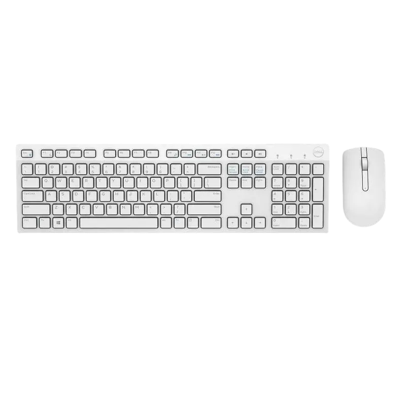 Wireless Keyboard & Mouse Dell KM636, Multimedia, Sleek lines, Compact size, US Layout, White