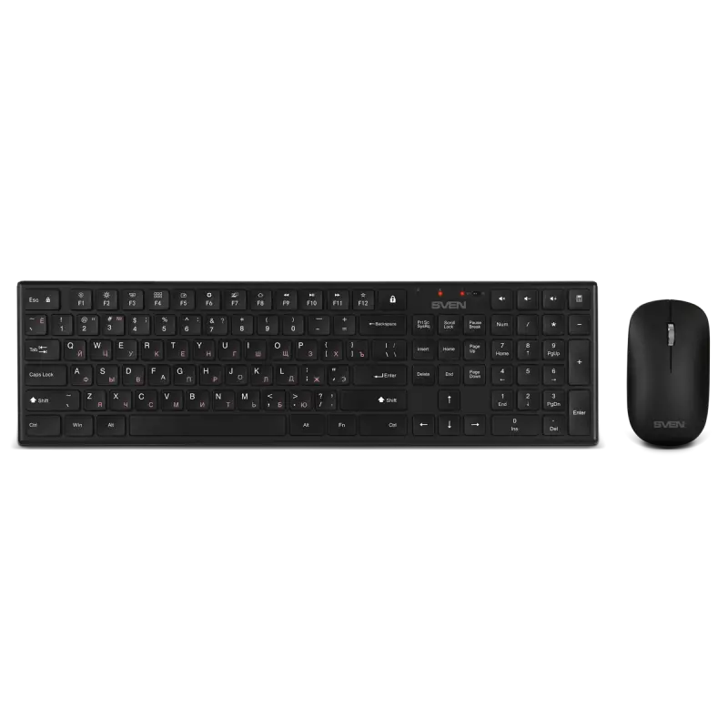 Wireless Keyboard & Mouse SVEN KB-C2550W, Scissors keys, Fn keys, Power SW, 1000dpi, 3 buttons, Ambi