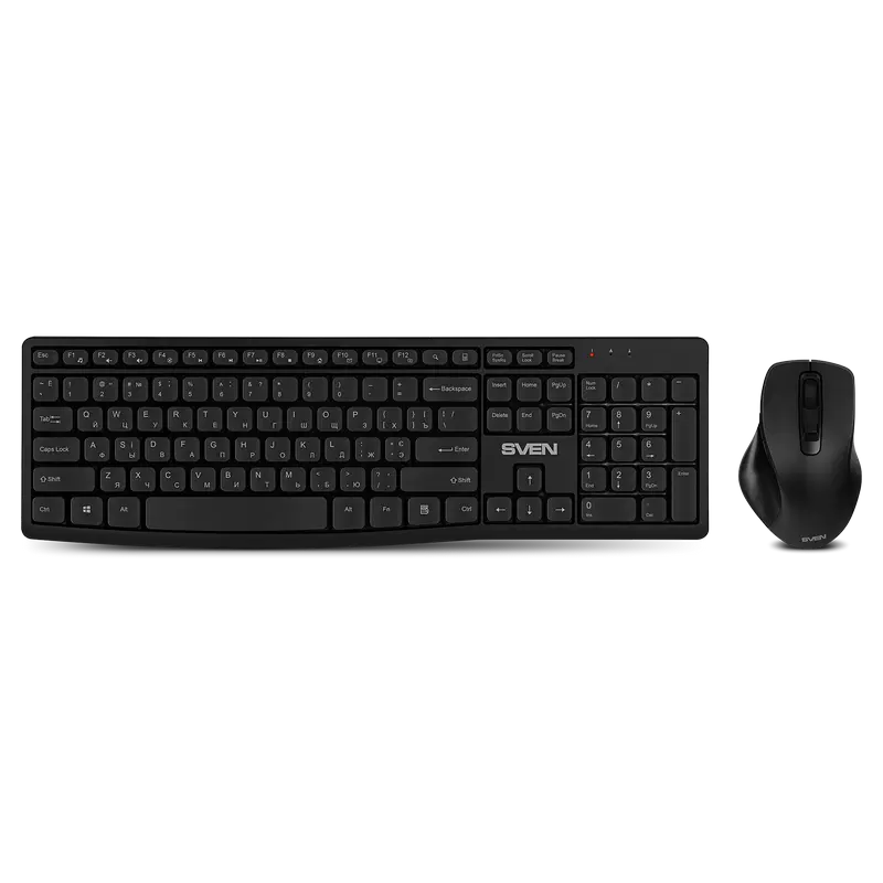 Wireless Keyboard & Mouse SVEN KB-C3500W, Fn keys, Battery indicator, Power SW, 1600 dpi, 6 buttons