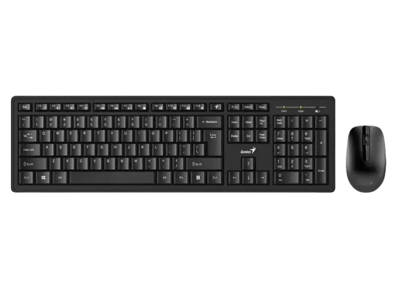 Wireless Keyboard & Mouse Genius KM-8200, 12 Fn keys, Spill resistant, Chocolate keycap, 1000dpi, 3