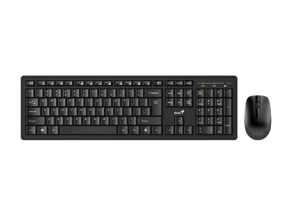 Wireless Keyboard & Mouse Genius KM-8200, 12 Fn keys, Spill resistant, Chocolate keycap, 1000dpi, 3