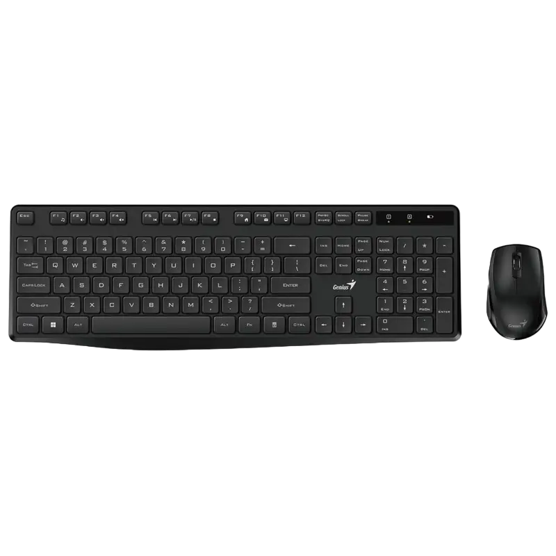 Wireless Keyboard & Mouse Genius KM-8206S, 12 Fn keys, Chocolate keycap, Silent, 1200dpi, 3 buttons