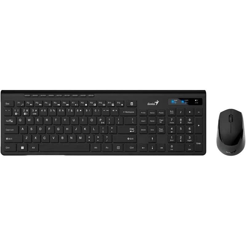 Wireless Keyboard & Mouse Genius SlimStar 8230, Multimedia, Ultra thin, Fn keys, 1200dpi, 3 buttons