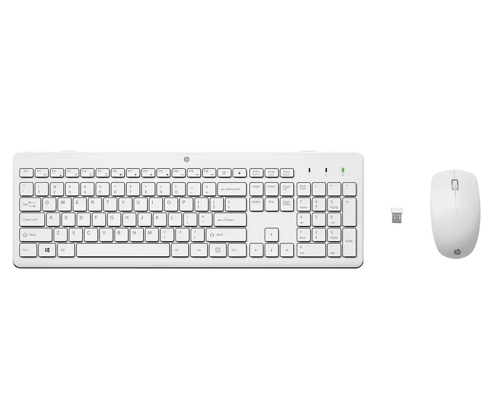 Wireless Keyboard & Mouse HP 230, Full size; 3-zone layout, Low profile key travel; 2.5 mm, 1600dpi