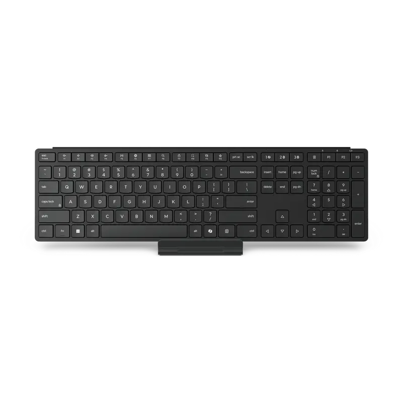 Tastatura wireless Lenovo Pro 6000 Multi-device, silentioasa, low-profile, Negru, vedere laterală