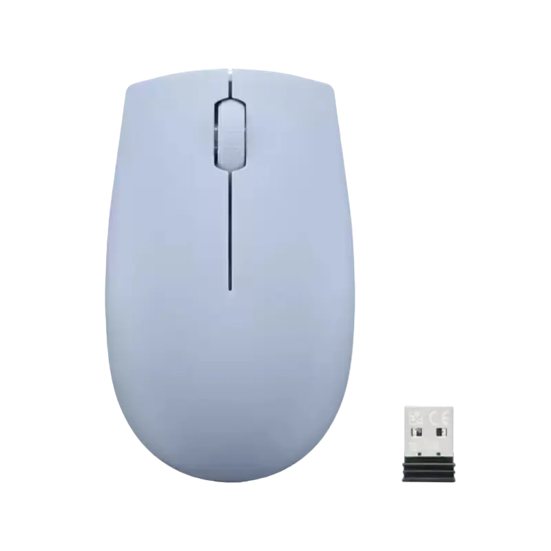 Wireless Mouse Lenovo 300, Compact, up to 1000 dpi, 3 buttons, Ambidextrous, Optical sensor, 52,3g., 1xAA, 2,4Ghz, Frost