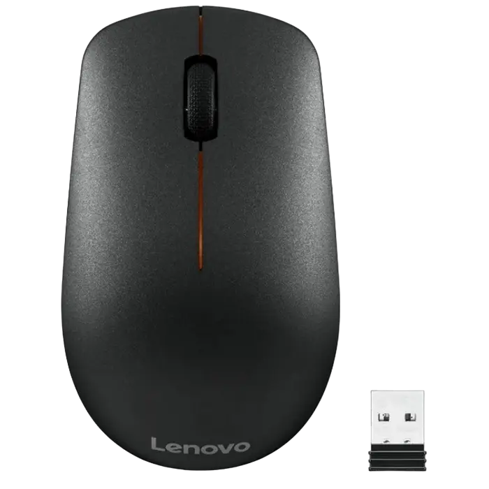 Wireless Mouse Lenovo 400, Lightweight, up to 1200 dpi, 3 buttons, Ambidextrous, Optical sensor, 65g., 1xAA, 2,4Ghz, Bla