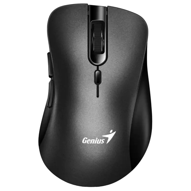 Wireless Mouse Genius Ergo 8100S, 800-1600 dpi, 6 buttons, Ergonomic, 60g, Silent, 1xAA, 2.4Ghz, Bla