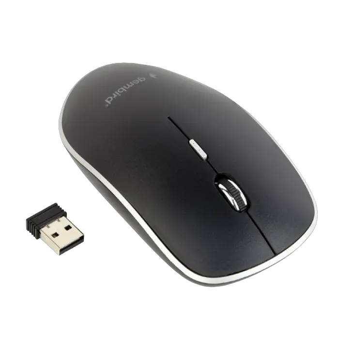 Wireless Mouse Gembird MUSW-4B-01, Optical, 800-1600 dpi, 4 buttons, Ambidextrous, 1xAA, Black