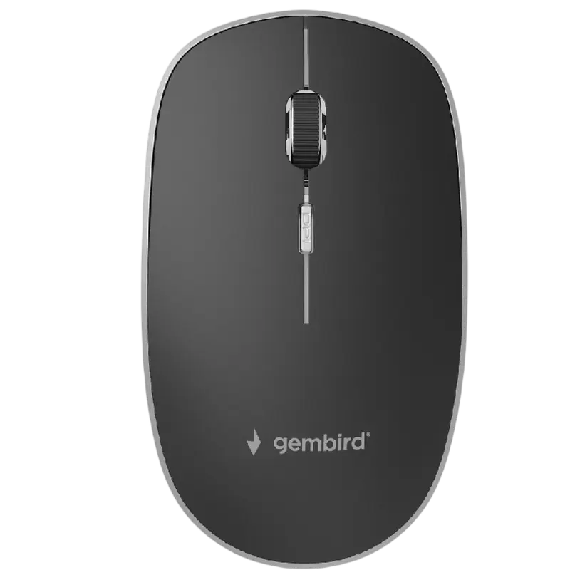 Wireless Mouse Gembird MUSW-4B-01, Type-C receiver, Optical, 800-1600 dpi, 4 buttons, Ambidextrous