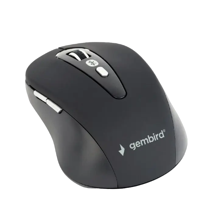 Wireless Mouse Gembird MUSWB-6B-01, Optical, 800-1600 dpi, 6 buttons, Bluetooth, 2xAAA, Black