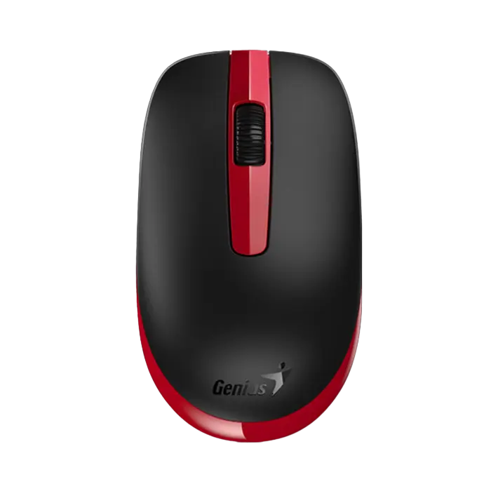 Wireless Mouse Genius NX-7007, 1200 dpi, 3 buttons, Ambidextrous, 54g, BlueEye, 1xAA, 2.4Ghz, Red