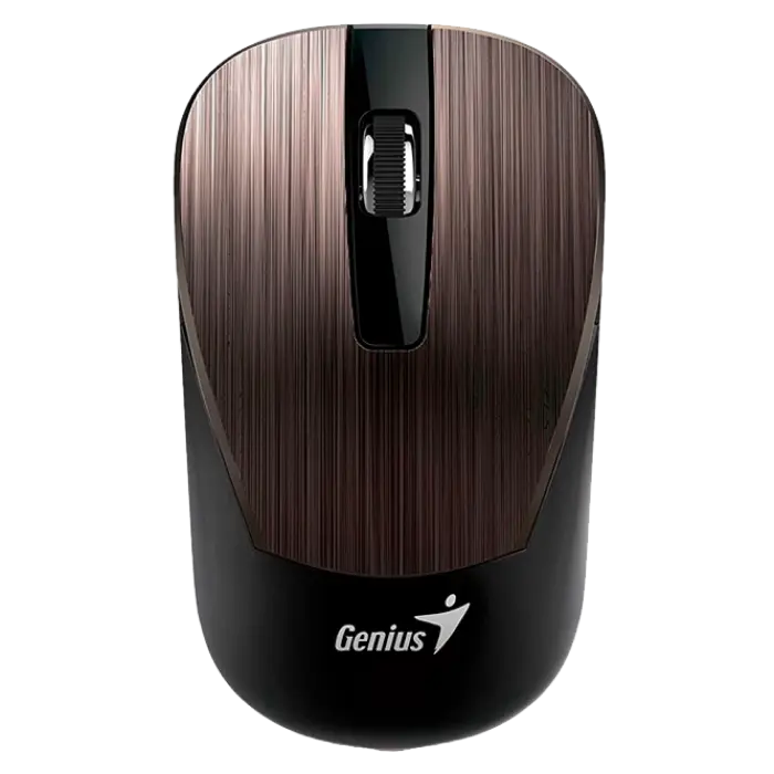 Wireless Mouse Genius NX-7015, 1200 dpi, 3 buttons, Ambidextrous, 57g, BlueEye, 1xAA, 2.4Ghz, Chocol