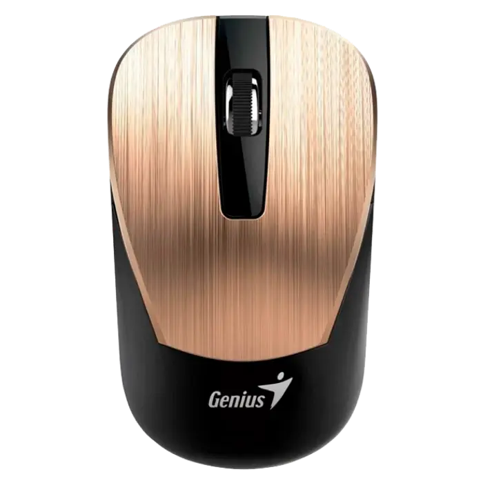 Wireless Mouse Genius NX-7015, 1200 dpi, 3 buttons, Ambidextrous, 57g, BlueEye, 1xAA, 2.4Ghz, Gold