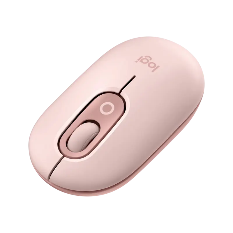 Mouse Wireless Logitech POP, Bluetooth si 2.4 GHz, 4000 DPI, Roz, vedere alternativă