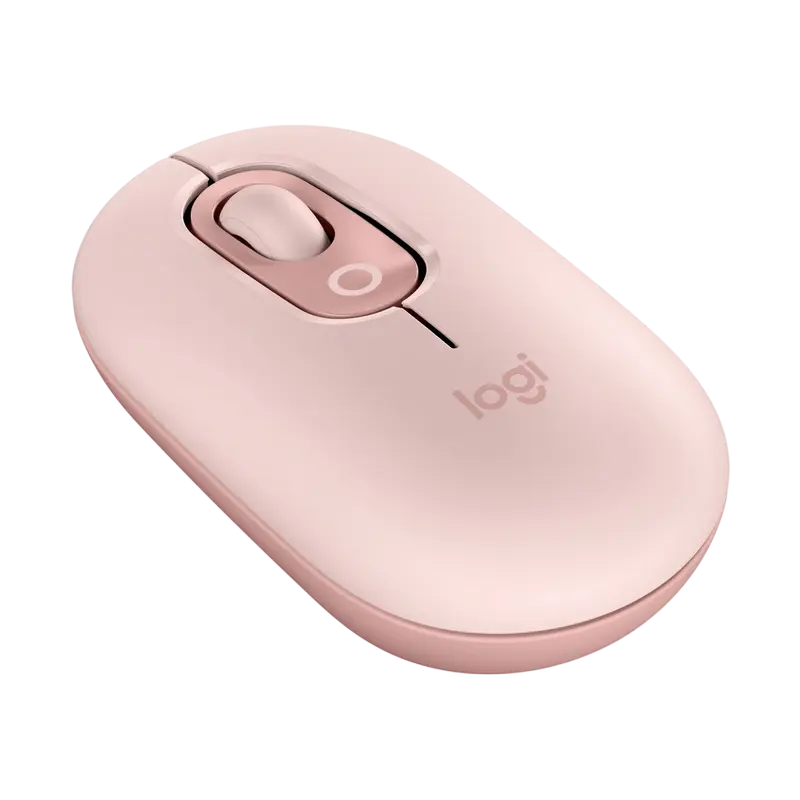 Mouse Wireless Logitech POP, Bluetooth si 2.4 GHz, 4000 DPI, Roz, detaliu interfață