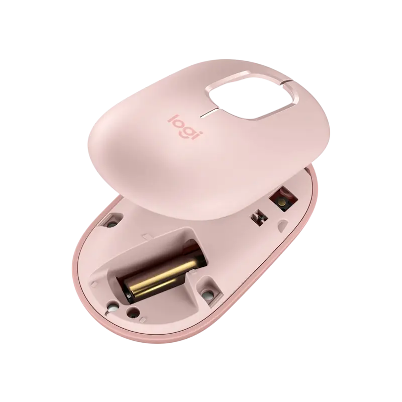 Mouse Wireless Logitech POP, Bluetooth si 2.4 GHz, 4000 DPI, Roz, ambalaj