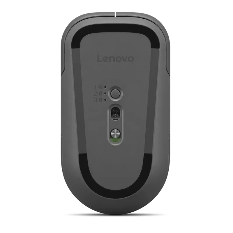 Mouse wireless Lenovo Pro Plus 6050, 4000 dpi, 6 butoane, gri, vedere laterală