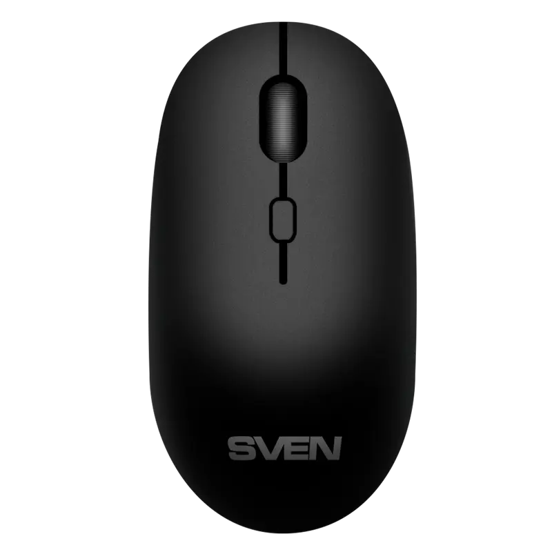 Wireless Mouse SVEN RX-222W, 1200-1800 dpi, 4 buttons, 62g, Ambidextrous, 300mAh, 2.4Ghz+BT, Black