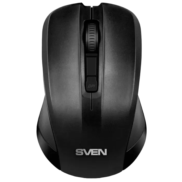 Wireless Mouse SVEN RX-270W, 800-1600 dpi, 4 buttons, Ambidextrous, 65g., 1xAA. 2.4Ghz, Black
