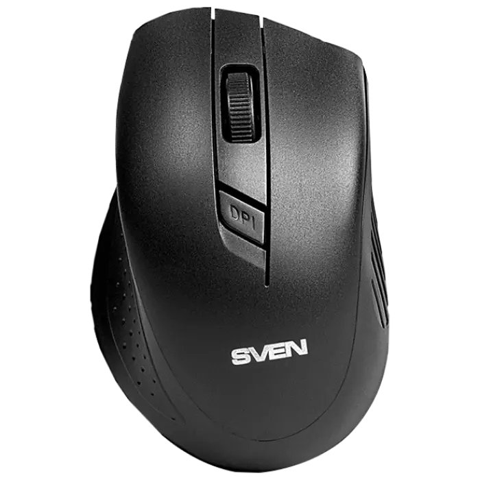 Wireless Mouse SVEN RX-325, 800-1600 dpi, 4 buttons, Ergonomic, 84g., 1xAA, 2.4Ghz, Black