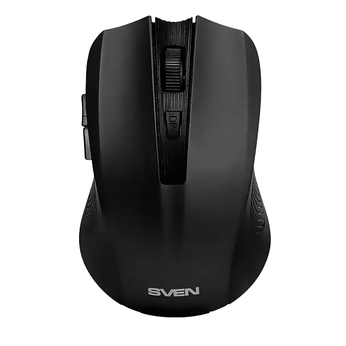 Wireless Mouse SVEN RX-350W, 600-1400 dpi, 6 buttons, Ambidextrous, Soft Touch, 80g., 2xAAA, 2.4Ghz