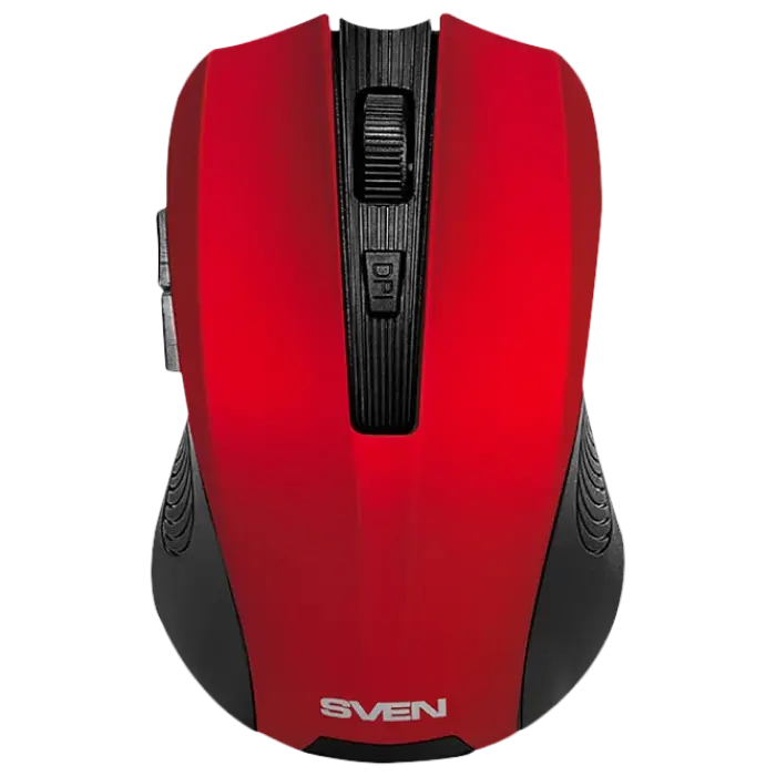 Wireless Mouse SVEN RX-350W, 600-1400 dpi, 6 buttons, Ambidextrous, Soft Touch, 80g., 2xAAA, 2.4Ghz
