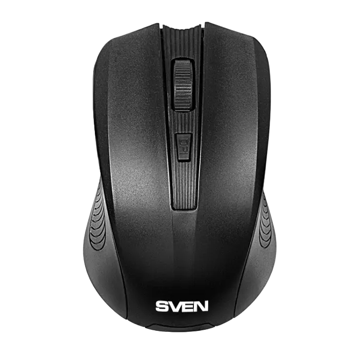 Wireless Mouse SVEN RX-400W, 600-1000 dpi, 4 buttons, Ambidextrous, 80g., 2xAAA, 2.4Ghz, Black