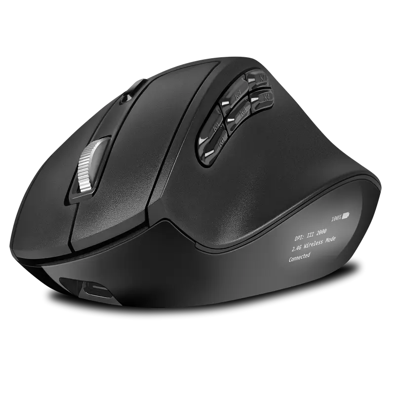 Wireless Mouse SVEN RX-470W, 1200-2400 dpi, 11 buttons, Ergonomic, 45° tilt, OLED display, Programma