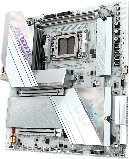 Gigabyte X870 AORUS TACHYON ICE (sAM5, AMD X870, vedere laterală
