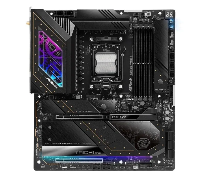 ASRock X870E Taichi, vedere laterală