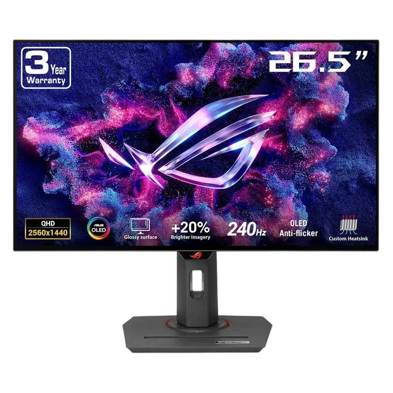 27" ASUS ROG Strix XG27AQDMG,Black,OLED,2560x1440,240Hz,G-Sync+FreeSync,0.03msGTG,1300cd,HDR10,HDMI+